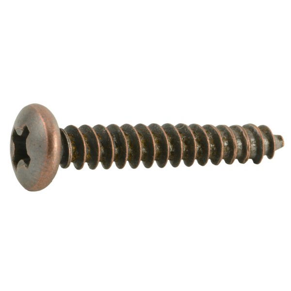 Midwest Fastener Sheet Metal Screw, #8 x 3/4 in, Bronze Steel Pan Head Phillips Drive, 35 PK 35947